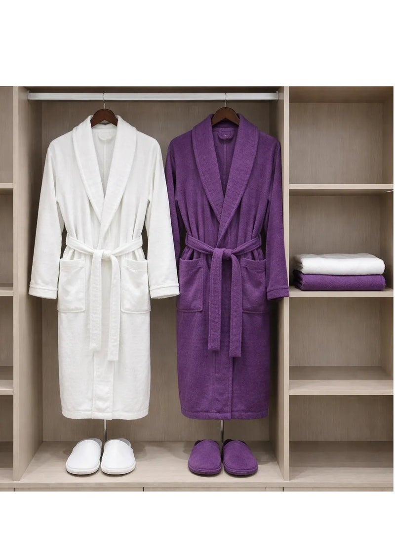 8-Piece Cotton 100 % Bathrobe Set for 8  - Ultra Soft & Absorbent - Elegant Wedding Gift Box - Image 1